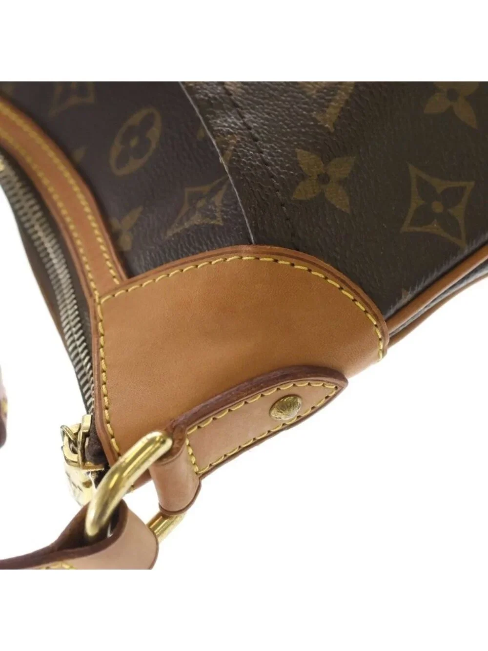 Louis Vuitton Monogram Odeon PM Shoulder Bag Pochette Brown Leather Gold